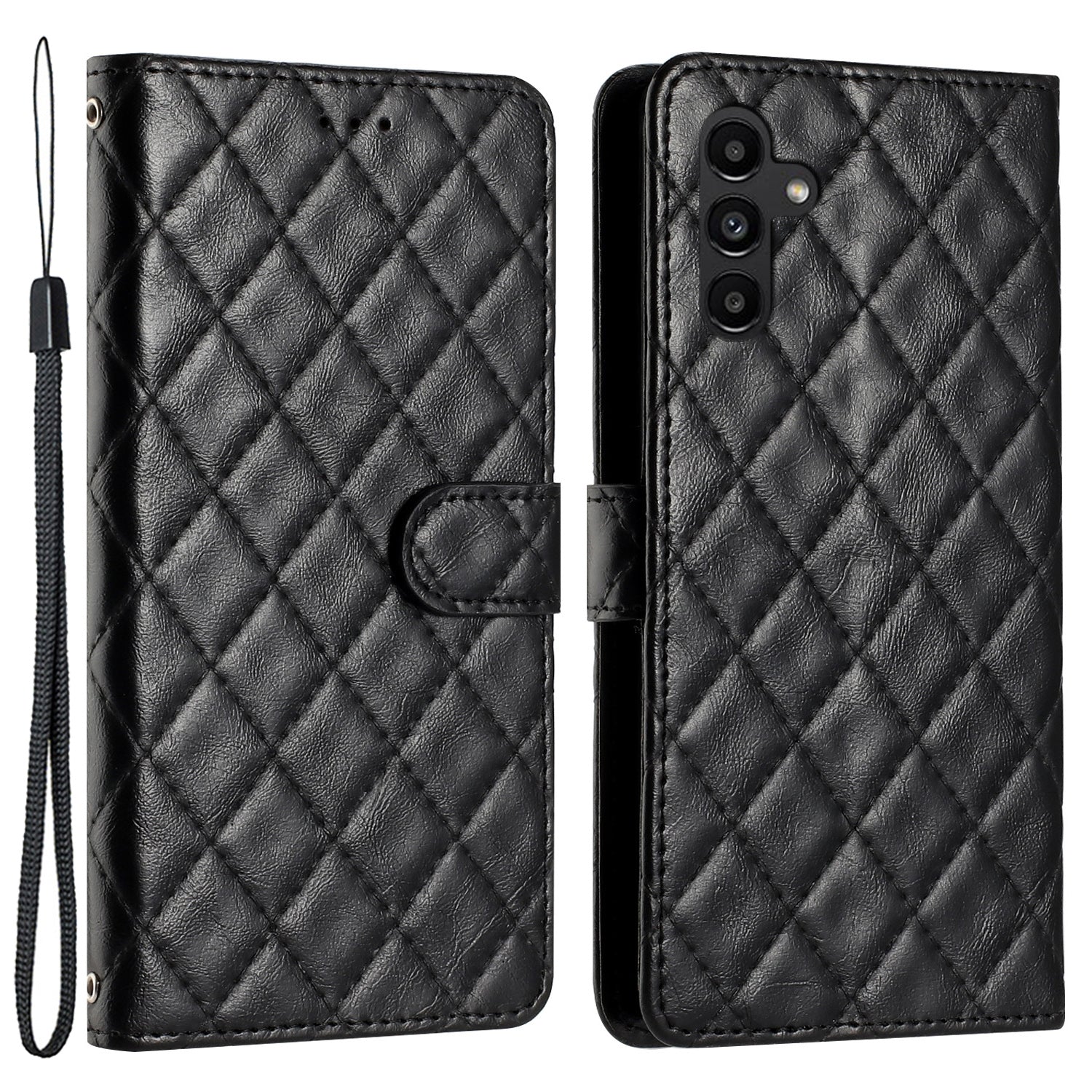 Stand Phone Case For Samsung Galaxy A34 5G Stitching Line Rhombus PU Leather Wallet Phone Cover with Strap Stand Phone Case For Samsung Galaxy A34 5G Stitching Line Rhombus PU Leather Wallet Phone Cover with Strap